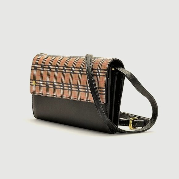NWT BURBERRY VINTAGE CHECK HENLEY CROSSBODY BAG WALLET - Picture 1 of 8